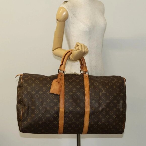 LOUIS VUITTON Monogram Keepall 55 Boston Bag M41424 LV Auth 132666 - Picture 15 of 16